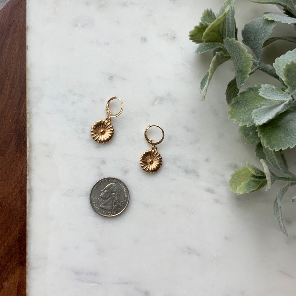 The Georgie - Mini Hoop Classic Flower Earrings - Picture 2 of 4